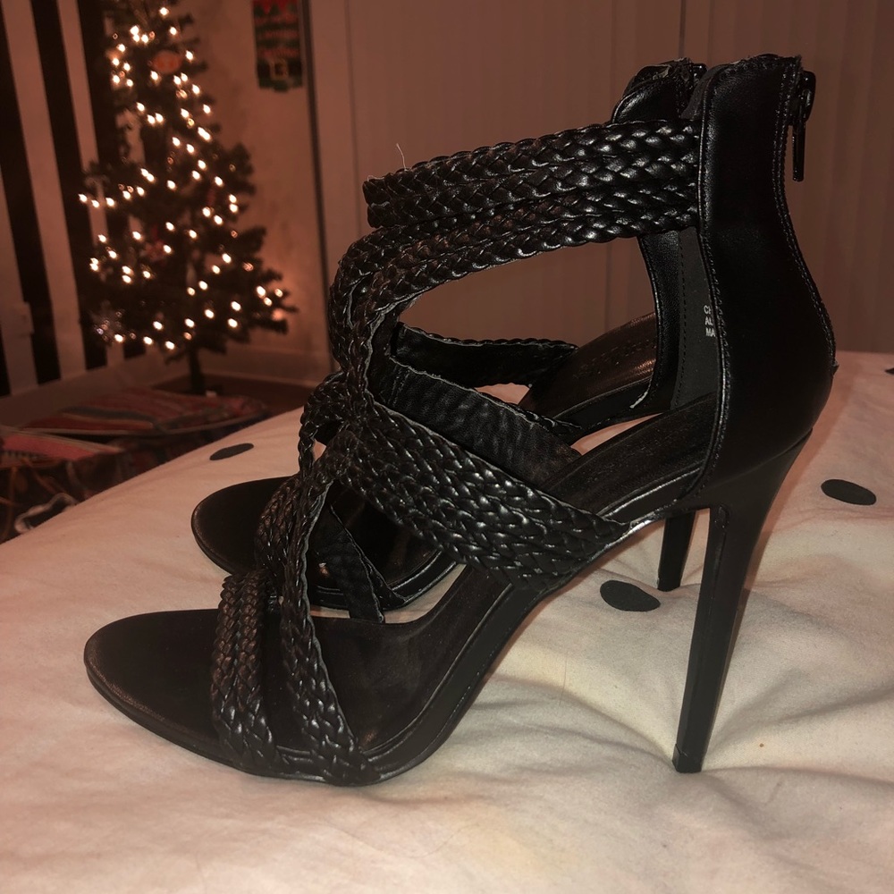 Black braided stiletto